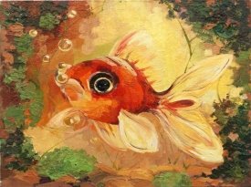 Золотая рыбка. Картина маслом. | Золотая рыбка, Картины, Картины маслом