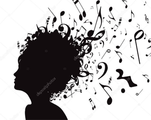 Молодая девушка в профиль с музыкальными волосами — стоковое фото