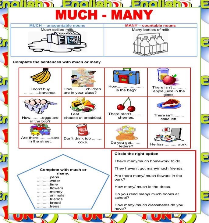 Welcome to English - much and many -quantifiers | Apprendimento ...