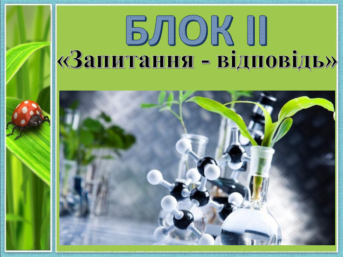 БЛОК ІІ «Запитання - відповідь» 