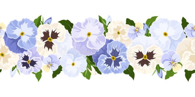 E:\Насті\Вчителю\Відео,картнки,презентації\Картинки\трафарети і рамки\Трафарети квіти\horizontal-seamless-background-blue-white-pansy-flowers-vector-illustration-purple-green-leaves-42887414.jpg