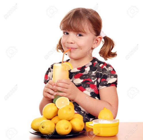 Little Girl Drink Lemonade Stock Photo, Picture And Royalty Free Image.  Image 16487892.