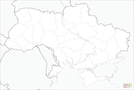 Раскраска Карта Украины | Раскраски для детей печать онлайн