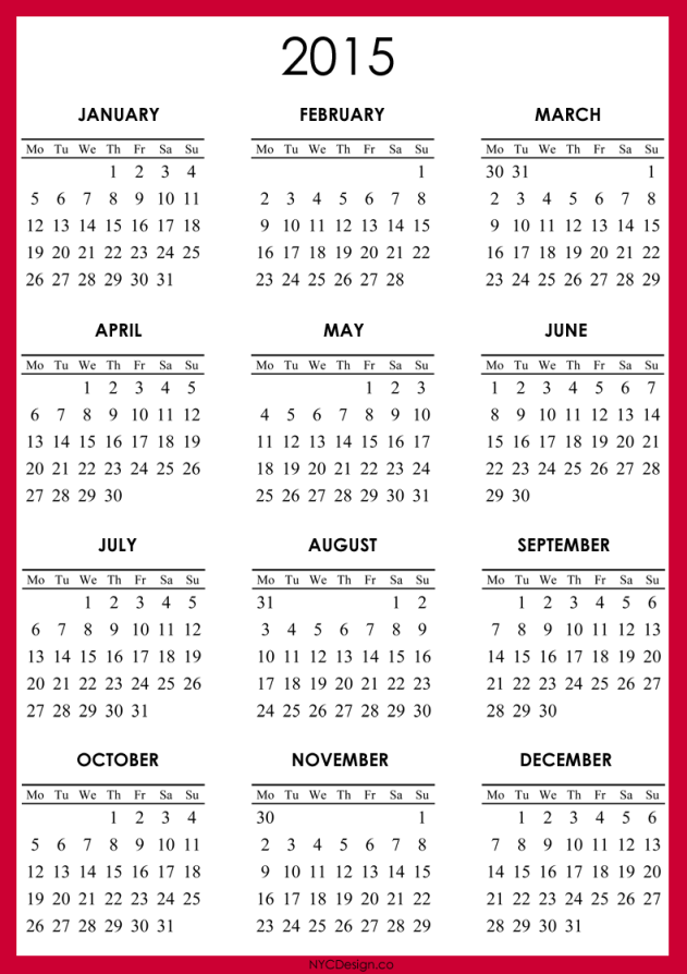 2015 Calendar 8 Calendarall.