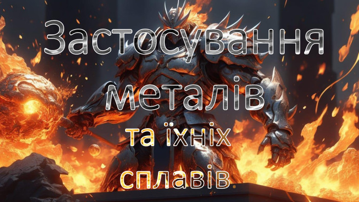 Застосування металівта їхніх сплавів.