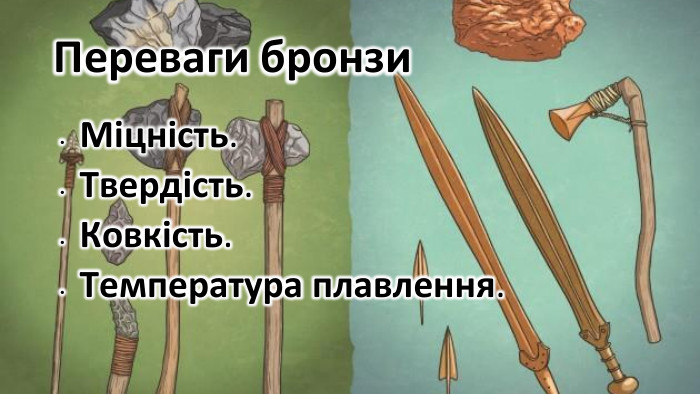 Переваги бронзи. Міцність. Твердість. Ковкість. Температура плавлення.