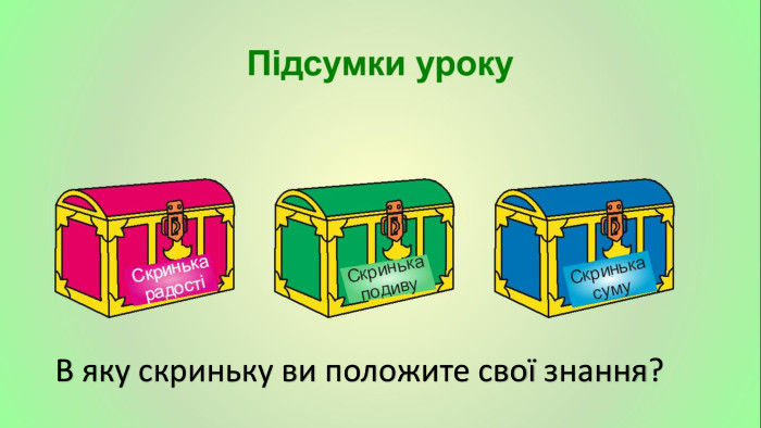 В яку скриньку ви положите свої знання?