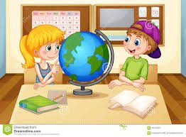 Дети и глобус иллюстрация вектора. иллюстрации насчитывающей глобус -  56103657