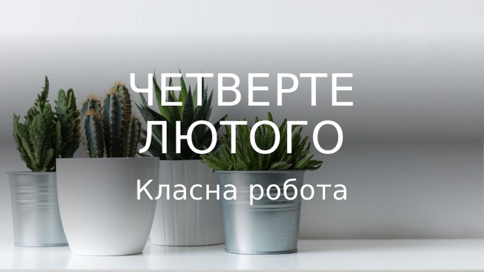 Четверте Лютого. Класна робота