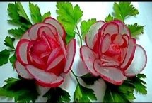 Картинки по запросу "прикраси із  троянда із редиски"