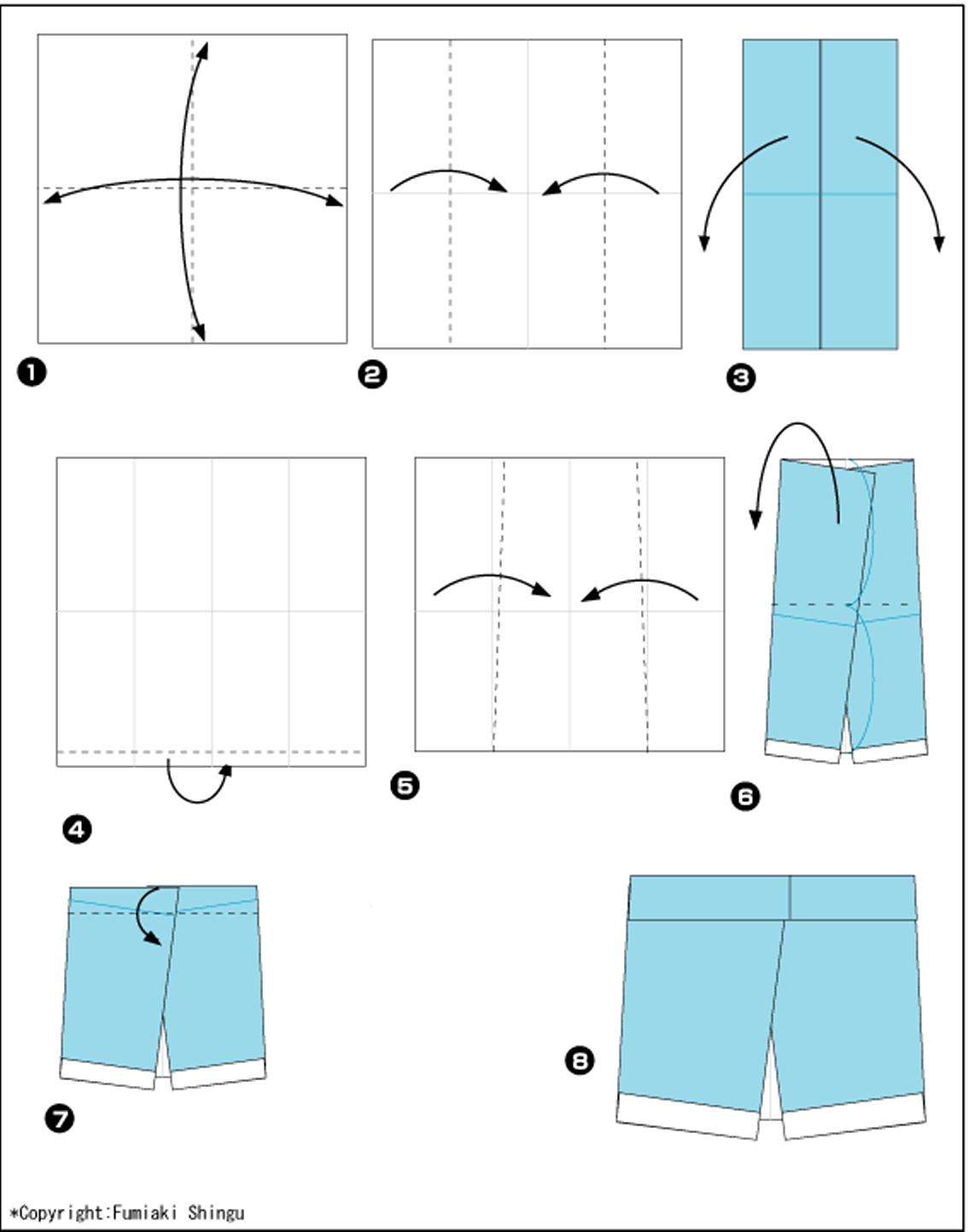 Схема оригами штаны