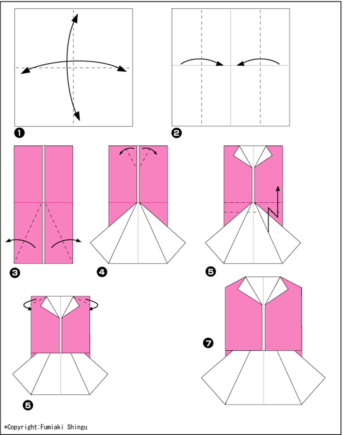 Оригами платье из бумаги для детей 5 лет