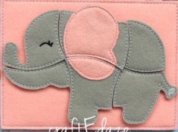 Elephant On-the-Go Felt Puzzle with Storage Pouch