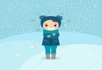 Freezing And Shivering Young Girl On Winter Cold. Cartoon Style.. Royalty  Free Cliparts, Vectors, And Stock Illustration. Image 100724165.