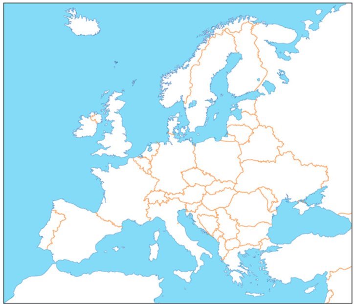 Результат пошуку зображень за запитом контурна карта європи