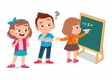 Premium Vector | Happy kids learning math