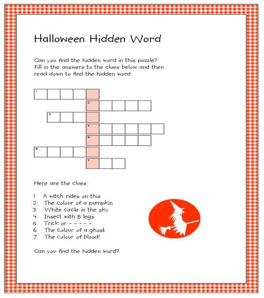 halloween hidden word 
