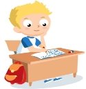 Schoolboy sitting at school desk. Pupil vector cartoon character. Download  a Free Preview or High Quality Adobe Illustrator Ai, … | School boy, School  desks, School