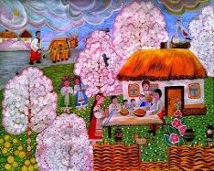 Картинки по запросу малюнки садок вишневий коло хати