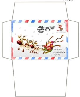 Craft envelope - Letter to Santa Claus -Border Sleigh Stamp-16