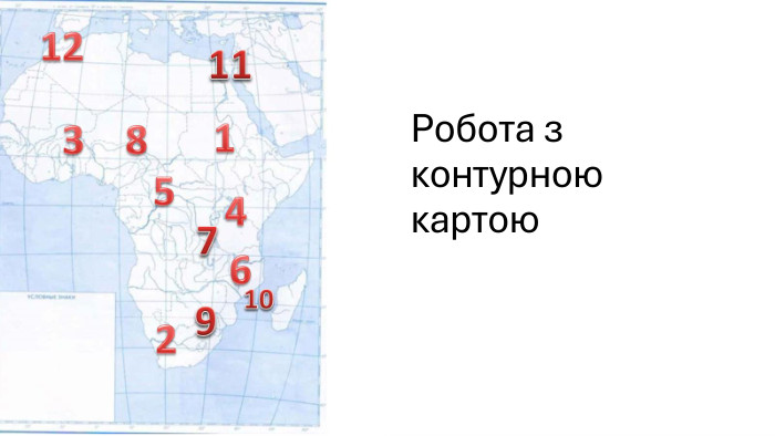 Робота з контурною картою