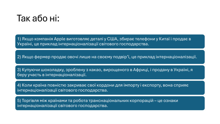 Так або ні: 
