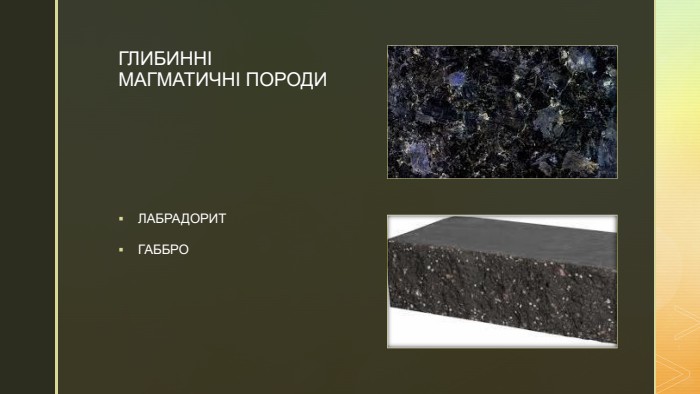 z. ГЛИБИННІ МАГМАТИЧНІ ПОРОДИЛАБРАДОРИТГАББРО