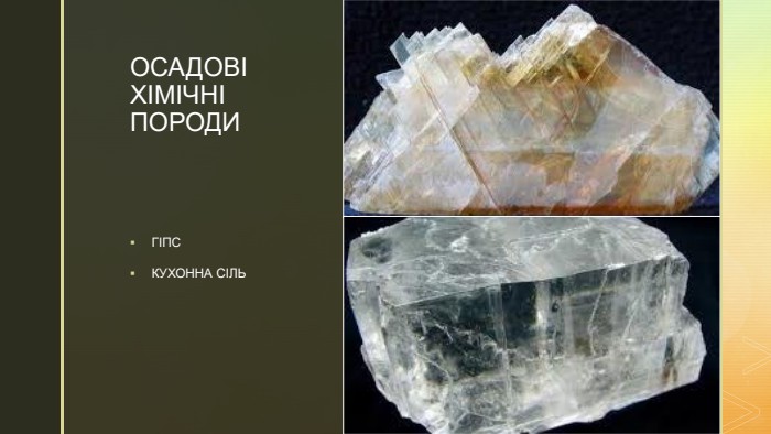 z. ОСАДОВІ ХІМІЧНІ ПОРОДИГІПСКУХОННА СІЛЬ