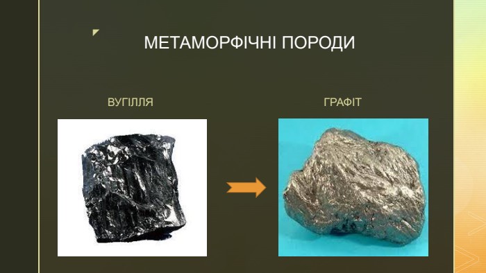 МЕТАМОРФІЧНІ ПОРОДИВУГІЛЛЯГРАФІТ