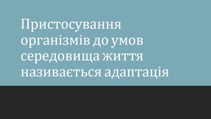 Пристосування організмів до умов середовища життя називається адаптація