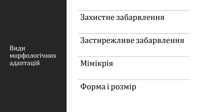 Види морфологічних адаптацій