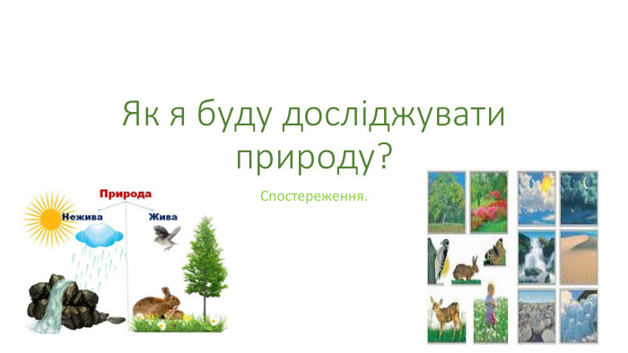 Як я буду досліджувати природу?Спостереження.