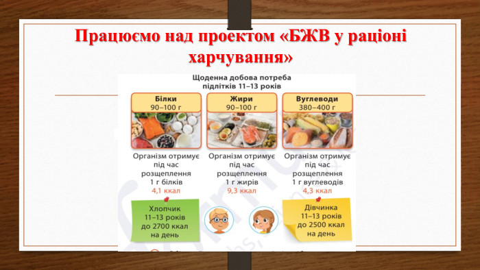 Працюємо над проектом «БЖВ у раціоні харчування» 