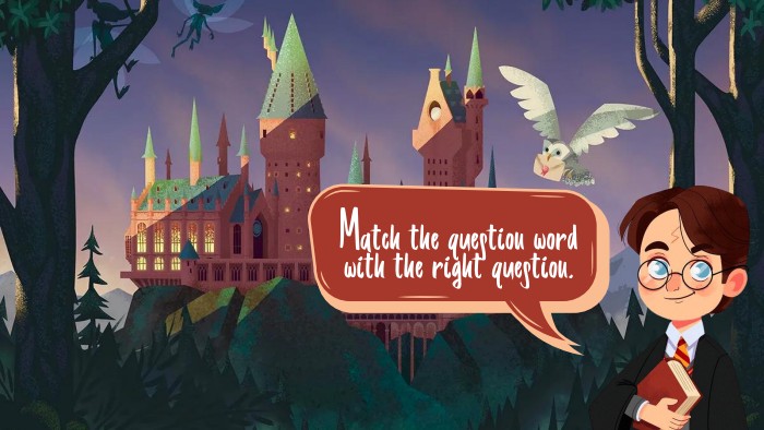 Match the question wordwith the right question.