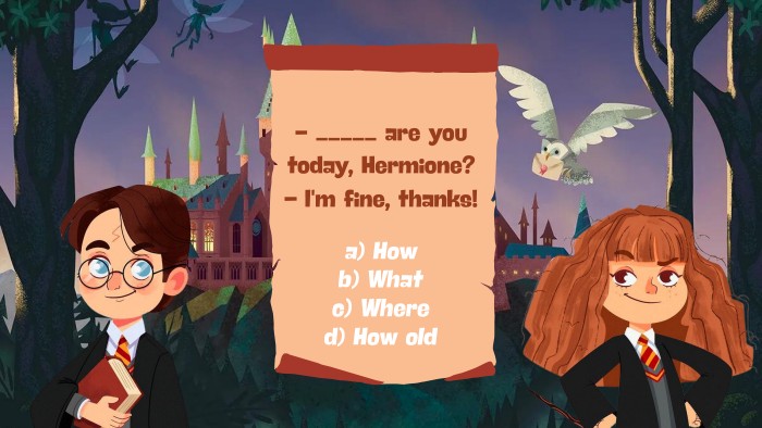 - _____ are youtoday, Hermione?- I'm fine, thanks!a) Howb) Whatc) Whered) How oldr