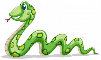 Green snake crawling on white | Free Vector