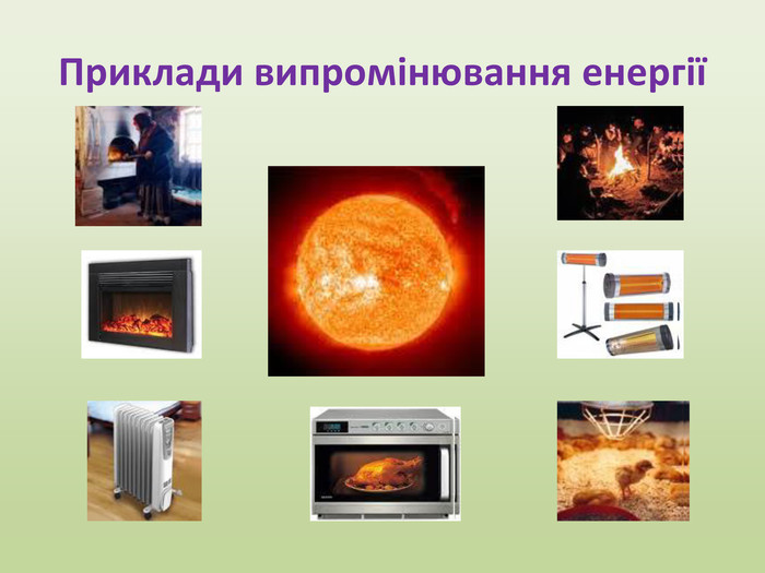 Приклади випромінювання енергії 
