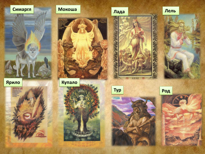 Симаргл. Мокоша Лада Лель Ярило. Купало. Тур. Род