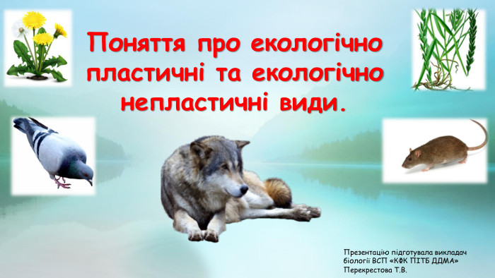 Поняття про екологічно пластичні та екологічно непластичні види. Презентацію підготувала викладач біології ВСП «КФК ПІТБ ДДМА» Перекрестова Т. В. 