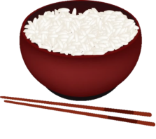 A Bowl of White Rice on White Background Vector Image