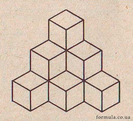 Скільки кубів зображено на малюнку?