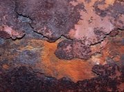 Rust patterns on farm equipment