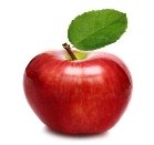 Друк картин Червоне яблуко з їжею та напоями. Полотно №2730 на замовлення.