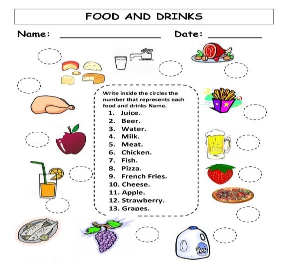 Food and drinks | FREE ESL worksheets 