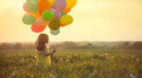 Little Girl With Balloons Outdoors Фотография, картинки, изображения и  сток-фотография без роялти. Image 46721344.