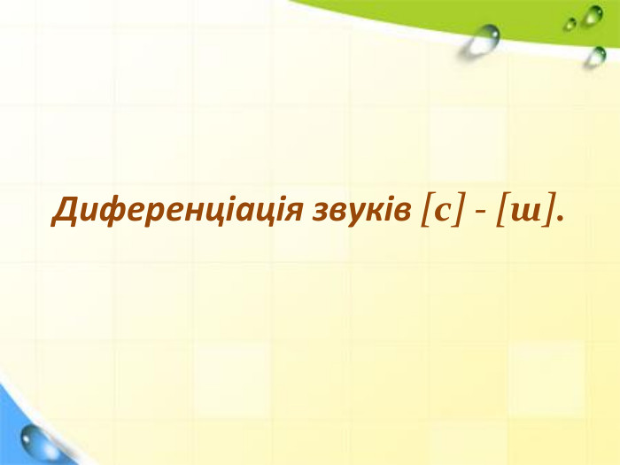 Диференціація звуків [c] - [ш].