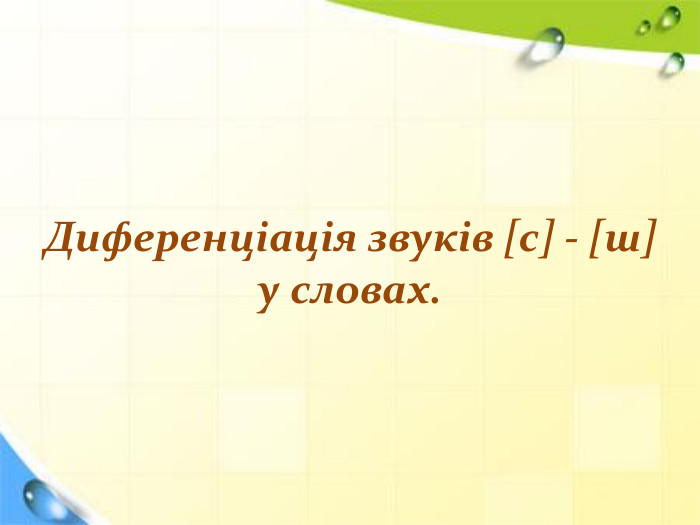 Диференціація звуків [c] - [ш]у словах.