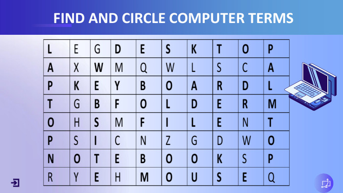 FIND AND CIRCLE COMPUTER TERMS