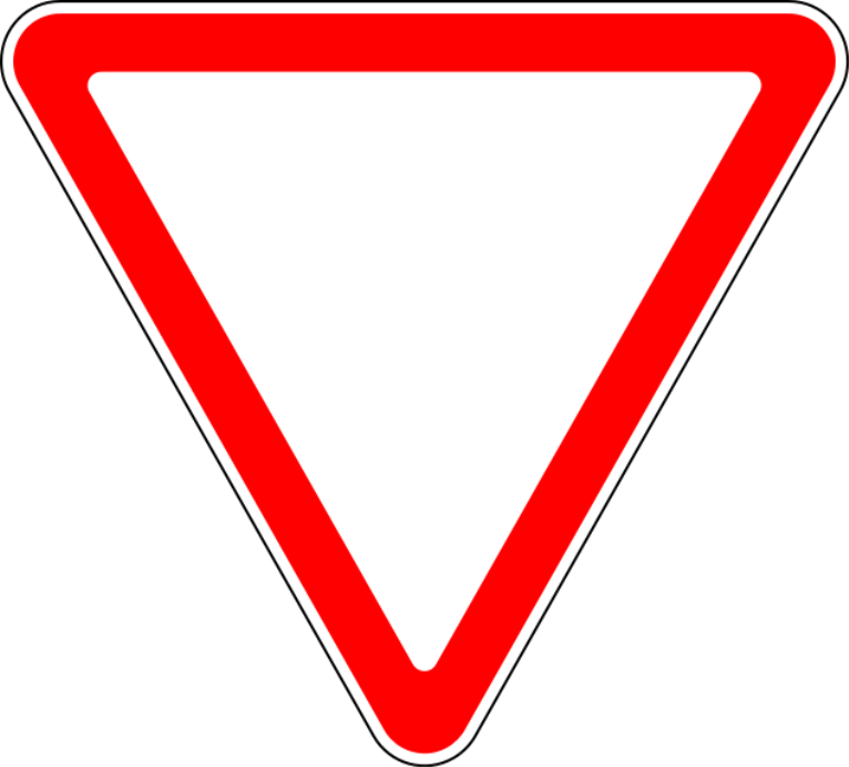 Треугольная маска дорожного знака 2.4 "Уступи дорогу" 1,2,3 типоразмеры по  доступным ценам