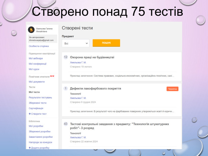 Створено понад 75 тестів
